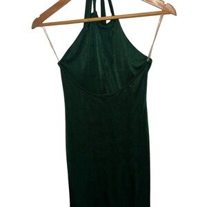 Fashion Nova Green Halter Slip Dress